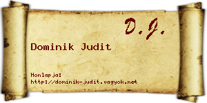 Dominik Judit névjegykártya